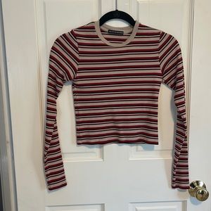 Black Red and Beige Brandy Melville Long Sleeve (RARLEY WORN)